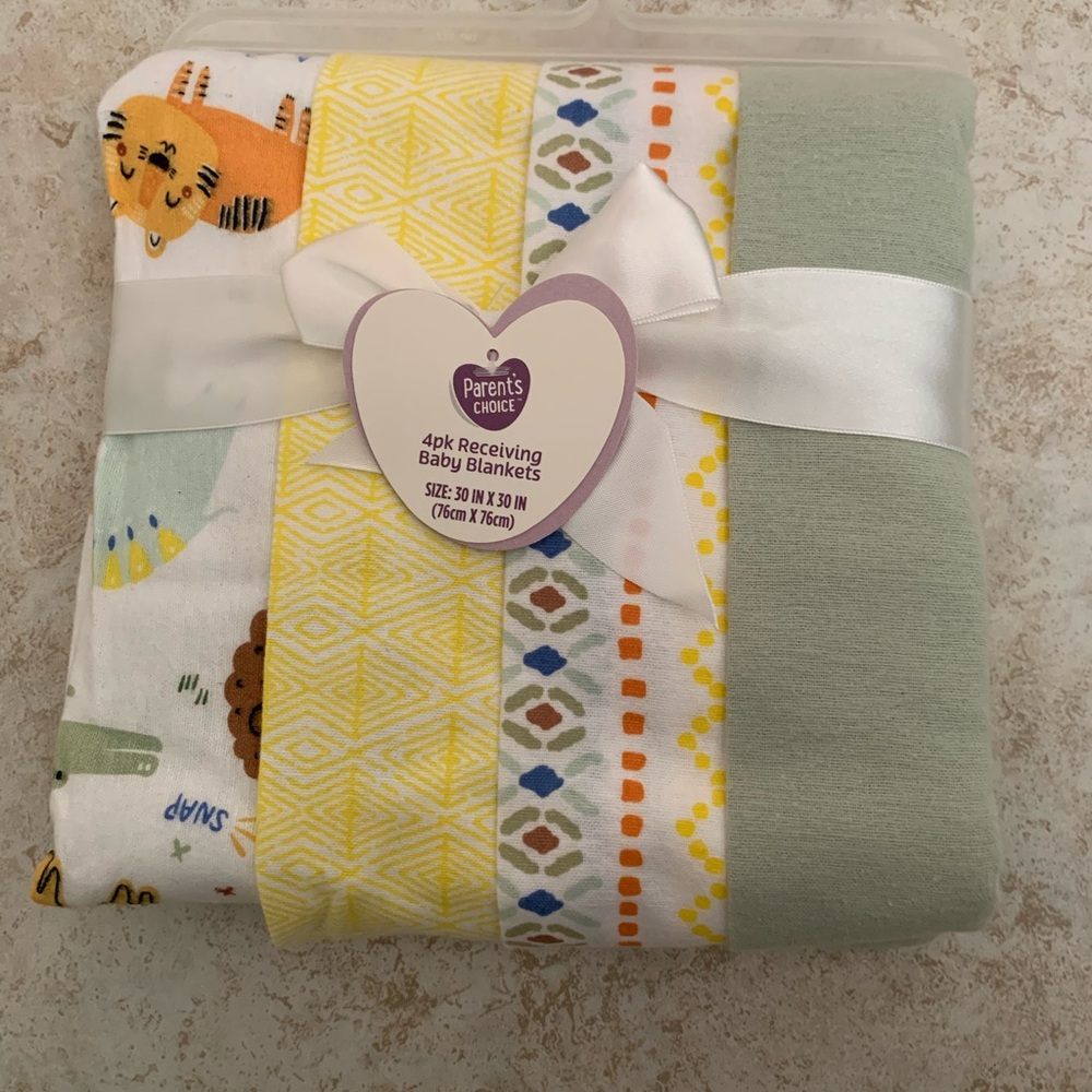 Baby Blanket Set - Green, Yellow, White